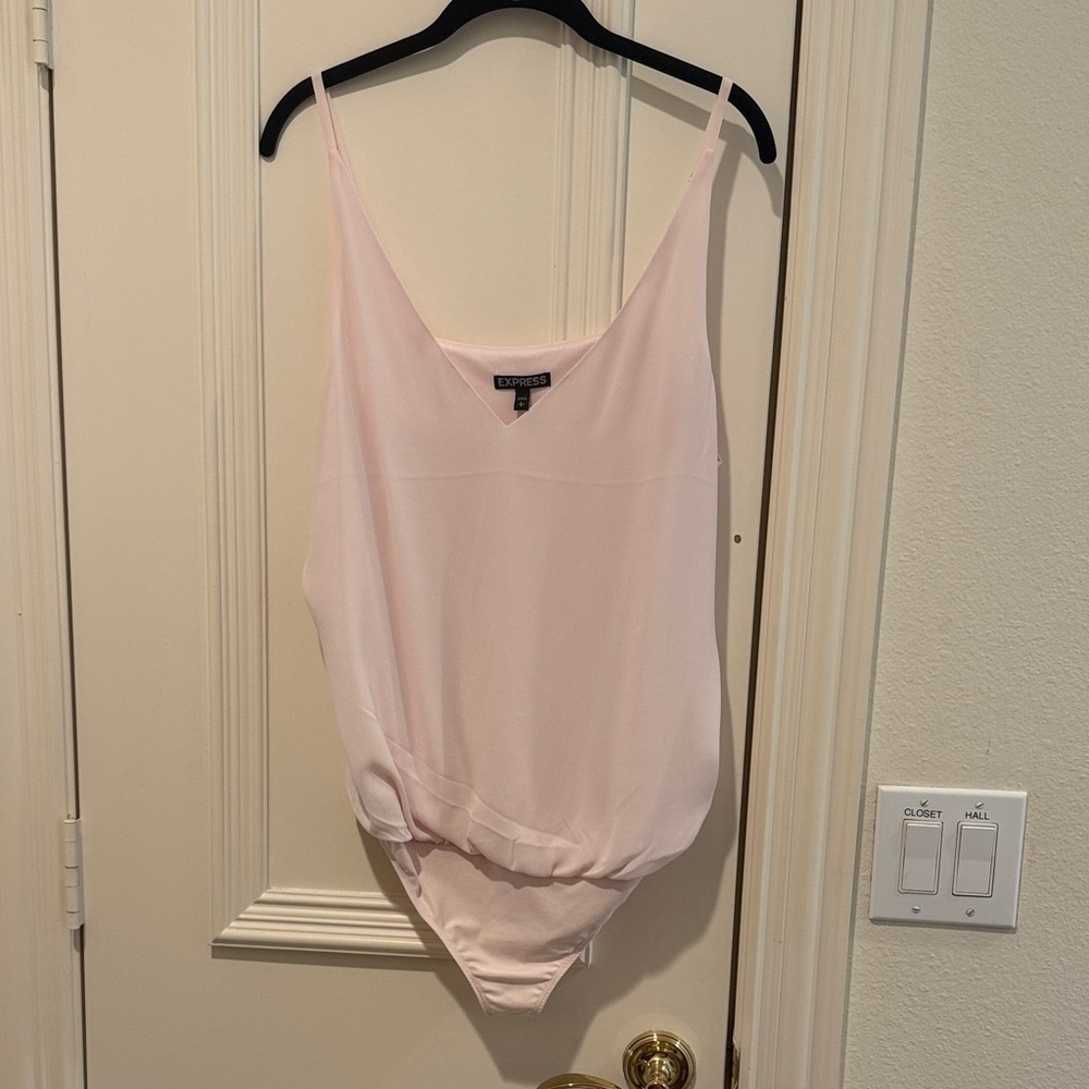 Express Women's Light Pink Bodysuit